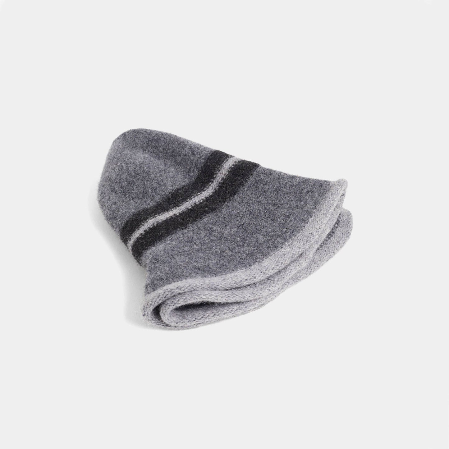 Grey Felted Peruvian Striped Hat: One Size Fall-Winter COCO + CARMEN