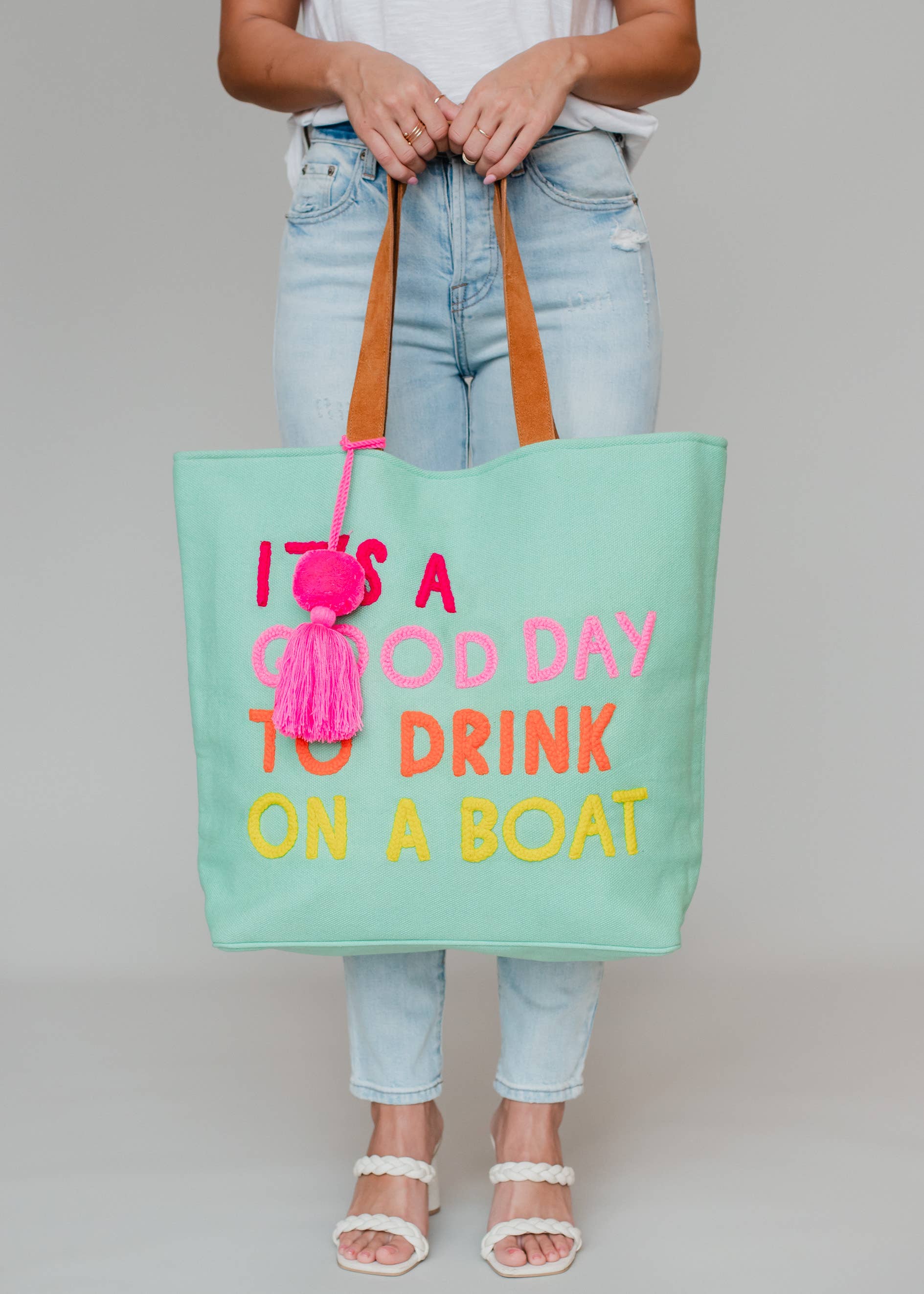 Mint Drink On A Boat Tote Spring-Summer Panache Apparel Co.