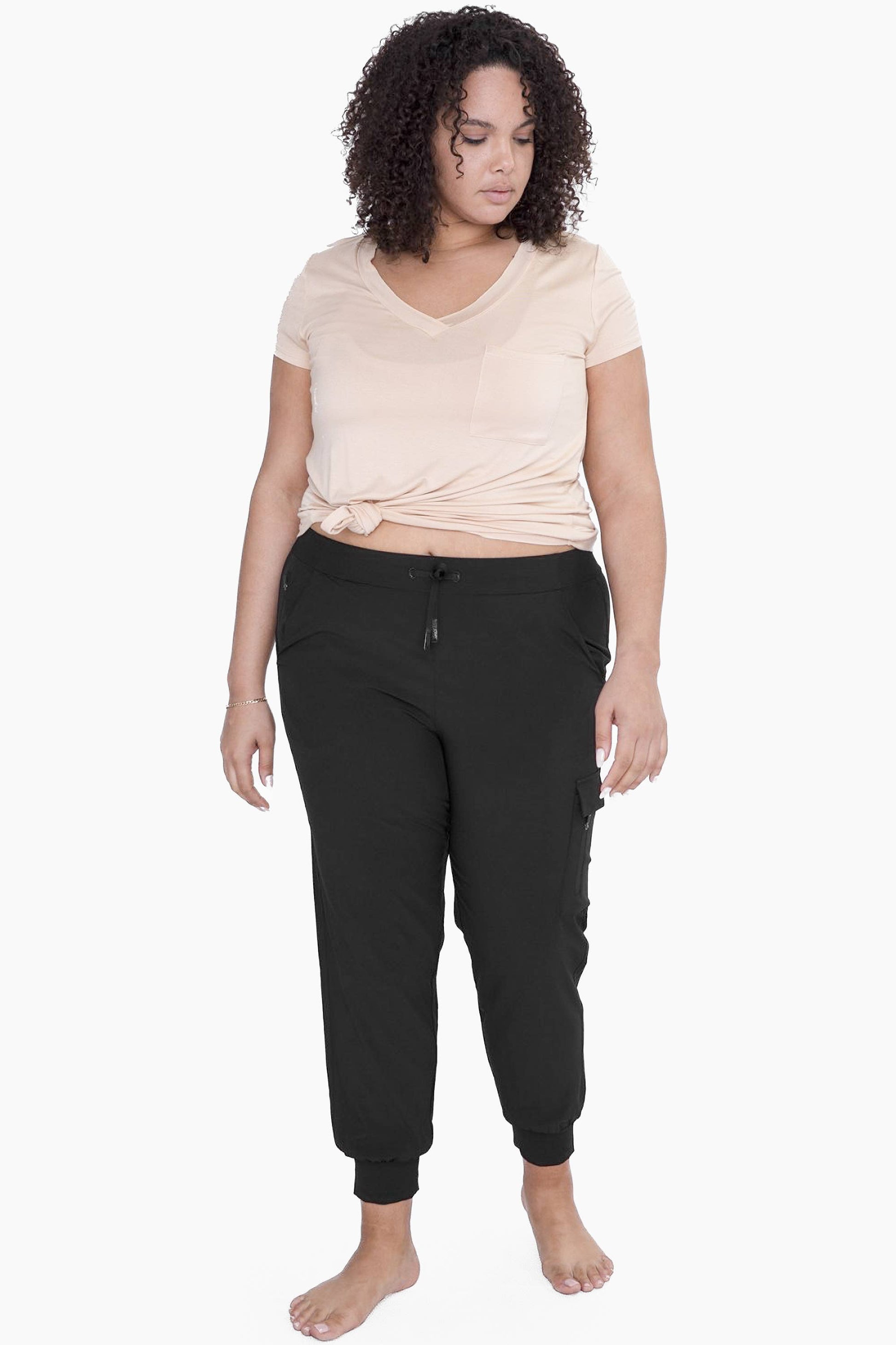 CURVY High-Waisted Capri Active Joggers with Pockets Spring-Summer Mono B