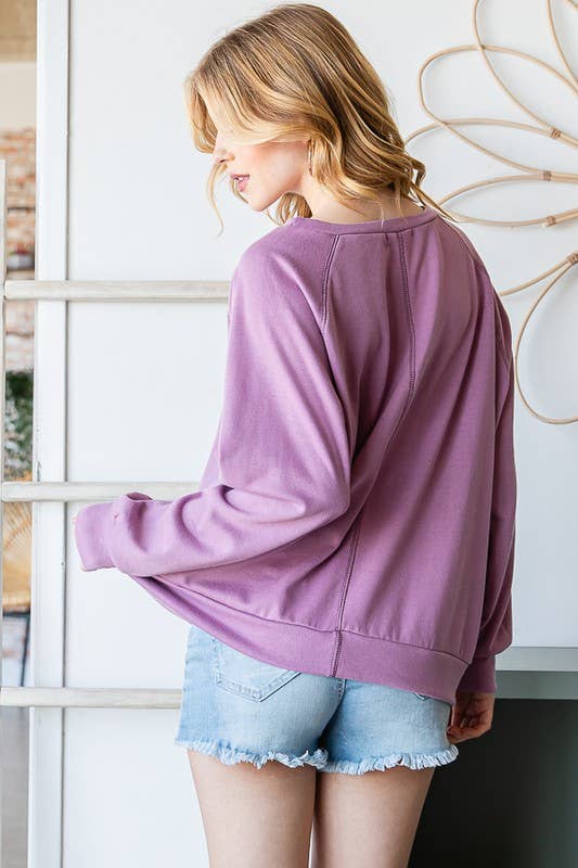 OVERSIZED FIT LONG SLEEVE PURPLE TOP Spring-Summer Reborn J