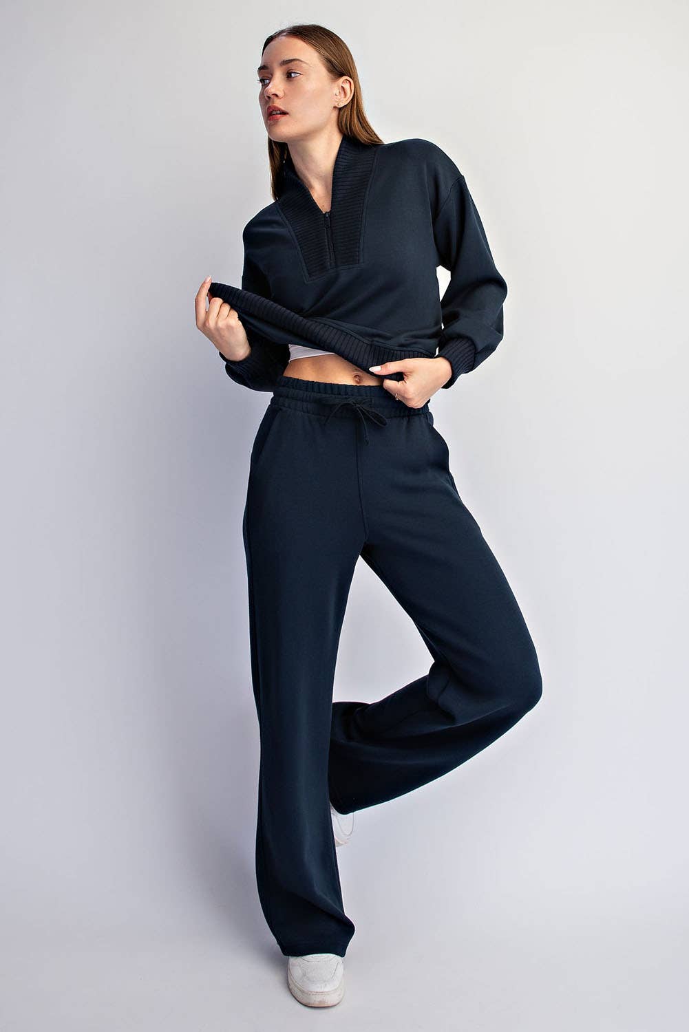 Modal Scuba High Rise Wide Leg Pants