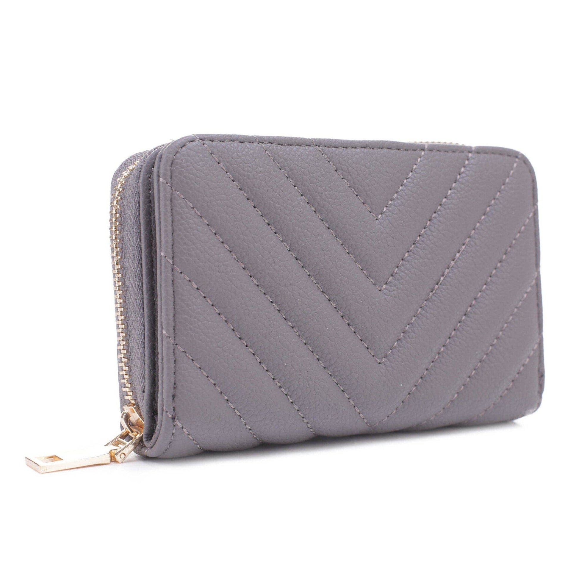 Nyla Chevron Quilted Zip Wallet  MiMi Wholesale