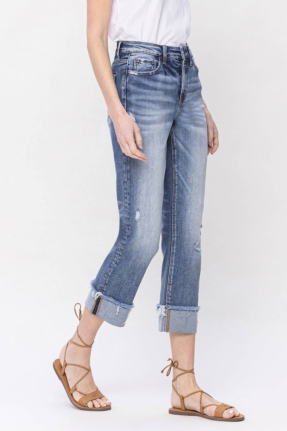 INFALLIBLE HIGH RISE CUFFED STRAIGHT JEANS Spring-Summer Lovervet by VERVET