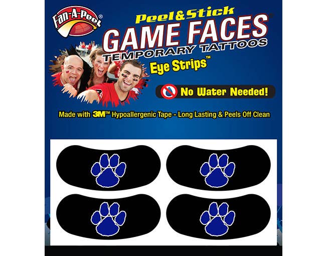 Peel & Stick Eye Strips – Paw Game Faces® Blue, 2 Pair, Hypoallergenic