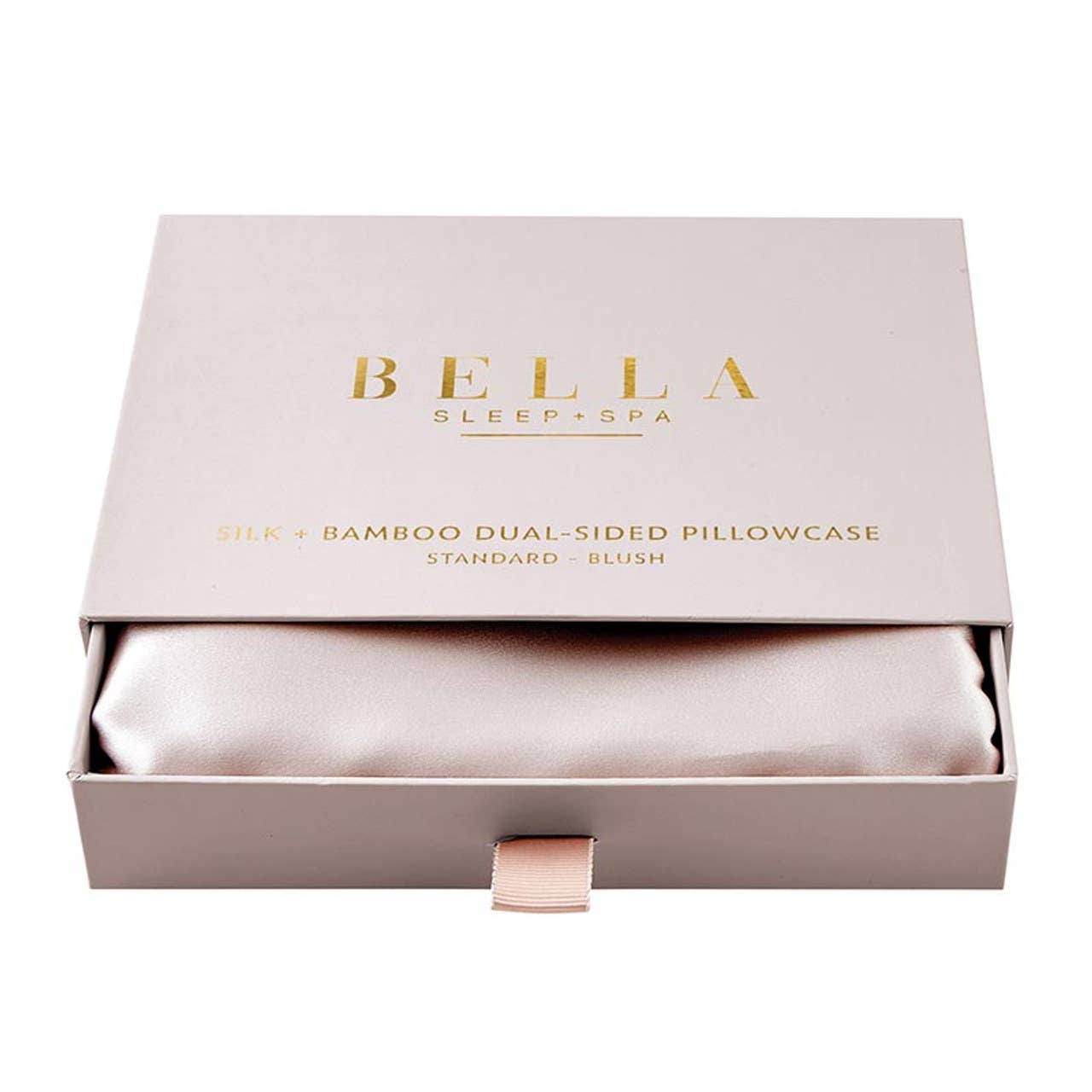 Dual-Sided Silk + Bamboo Pillowcase - Standard - Blush Core Bella Sleep + Spa