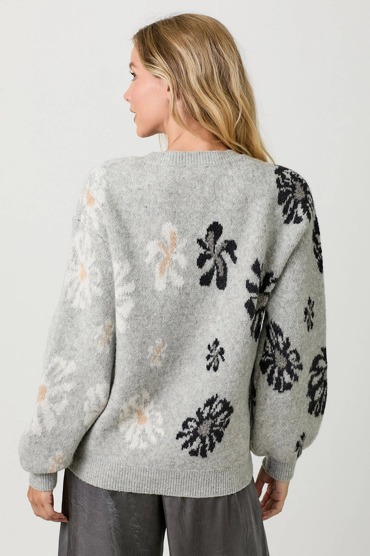 Floral Pullover Sweater Hidden Rose Boutique