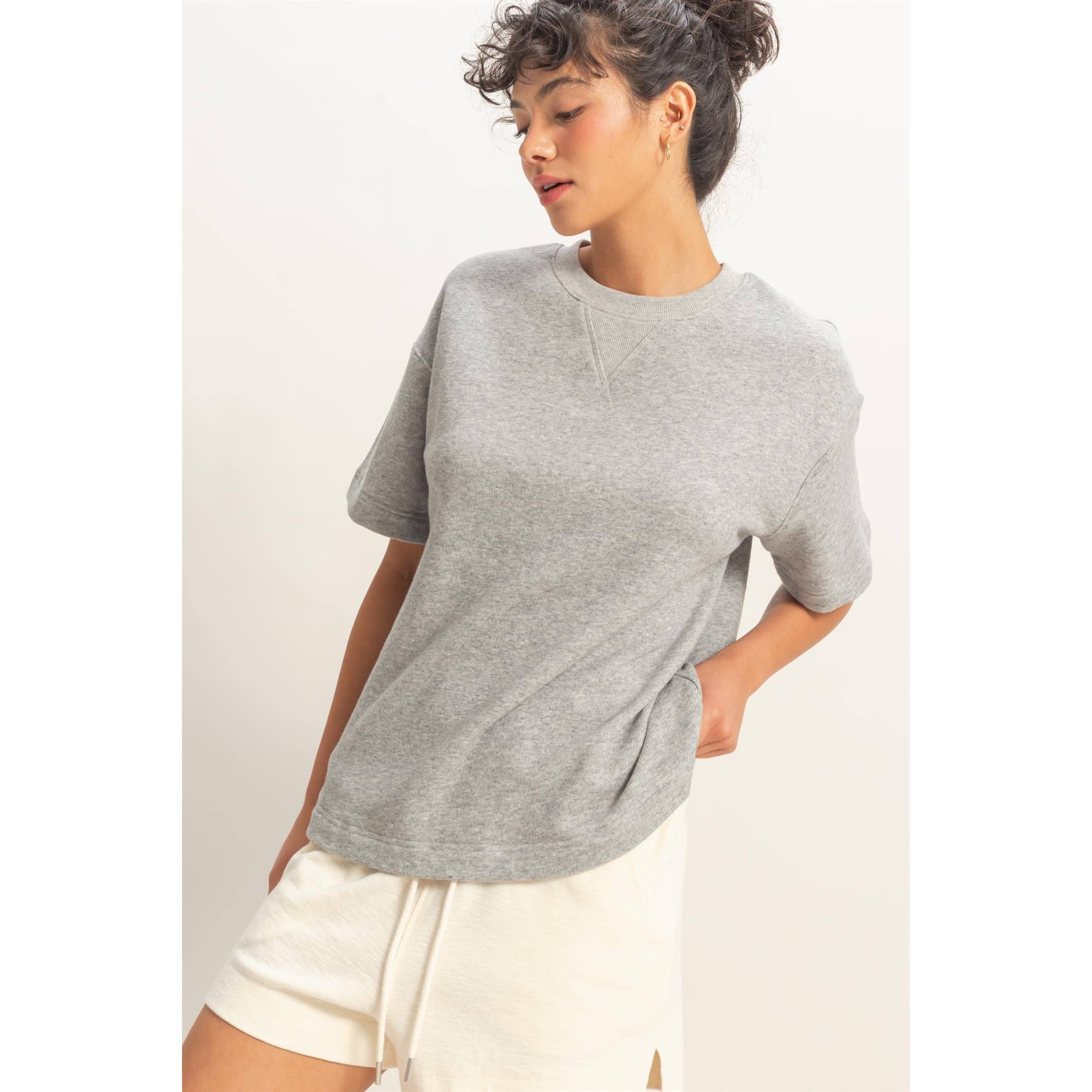 Crew Neck Short Sleeve Top