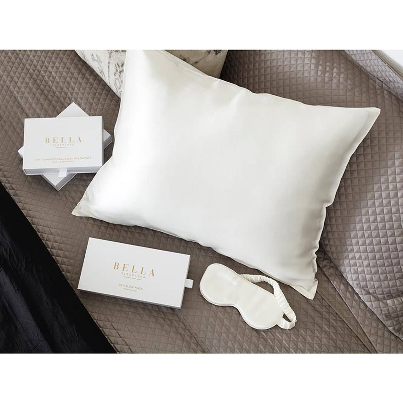 Silk Sleep Mask - Warm White Core Bella Sleep + Spa