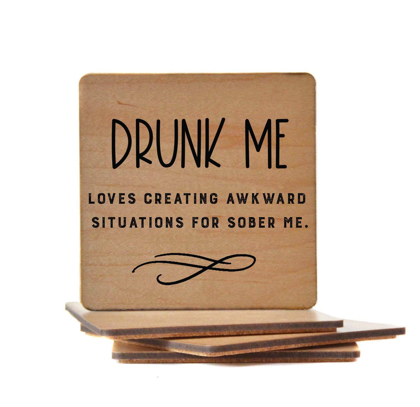 Drunk Me Loves Creating Wood Coaster Gifts Driftless Studios