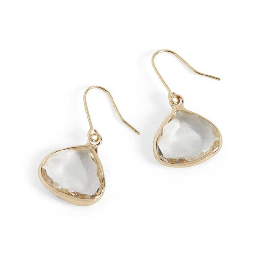 Dew Drop Earrings - Clear/Gold Whispers