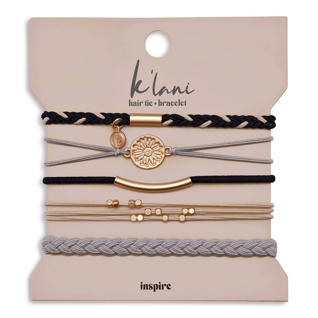 "Inspire" Flower Charm Hair Tie Bracelets