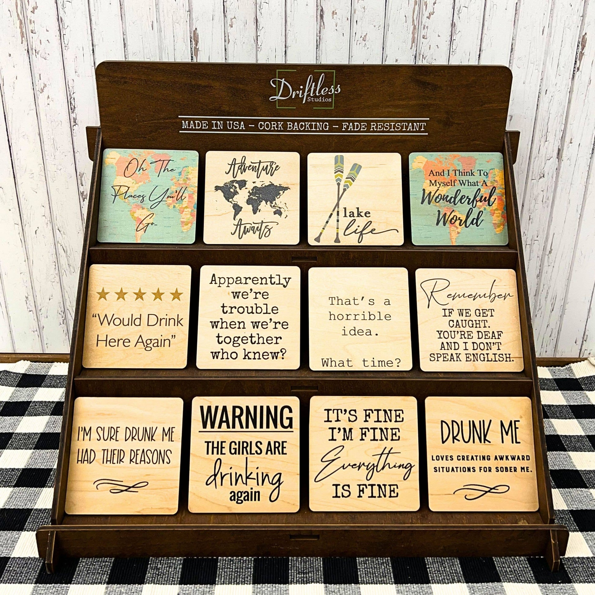 Drunk Me Loves Creating Wood Coaster Gifts Driftless Studios