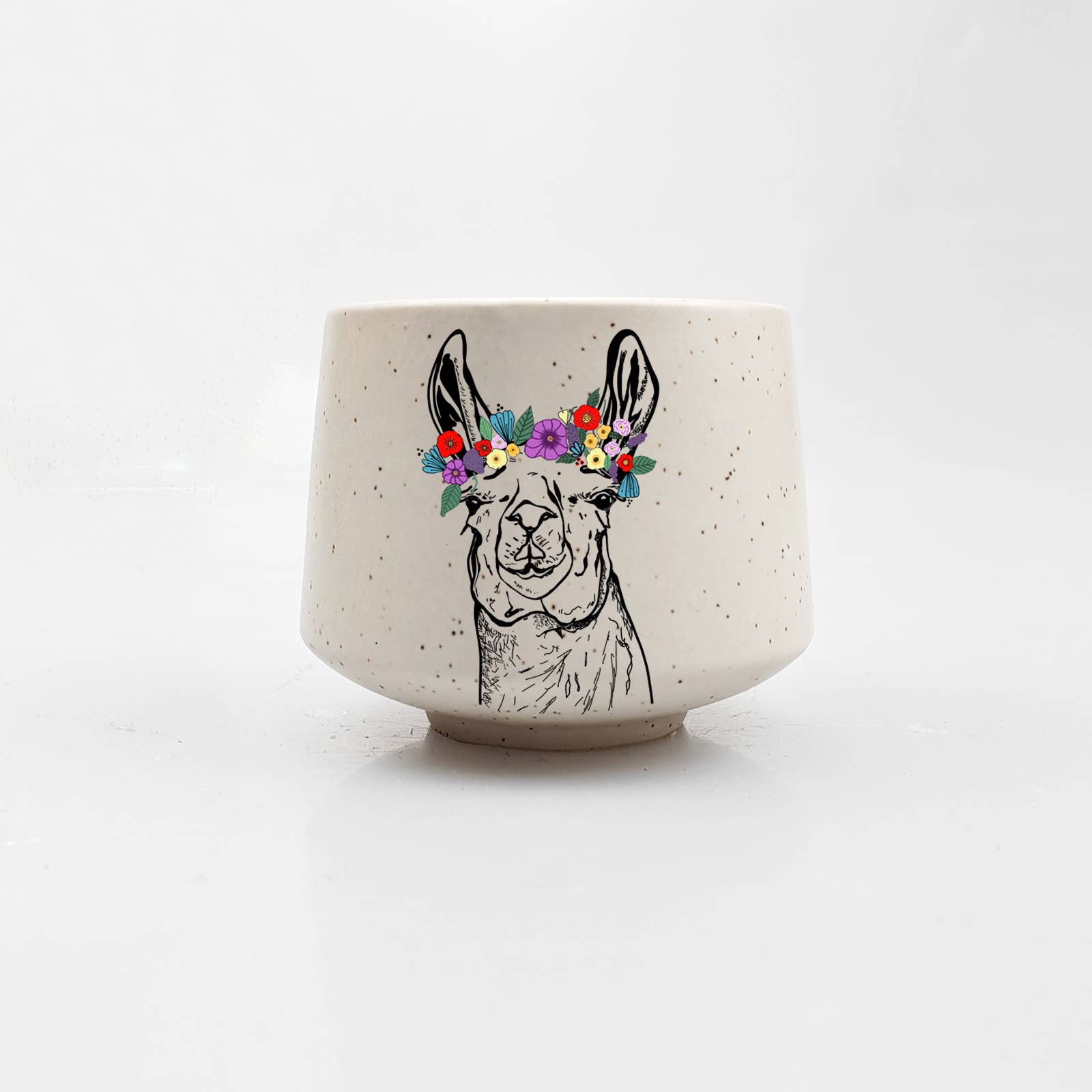 Llama Flower Crown Ceramic Cup
