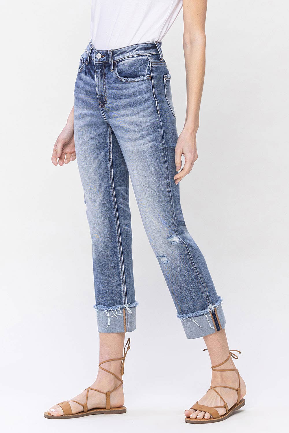 INFALLIBLE HIGH RISE CUFFED STRAIGHT JEANS Spring-Summer Lovervet by VERVET