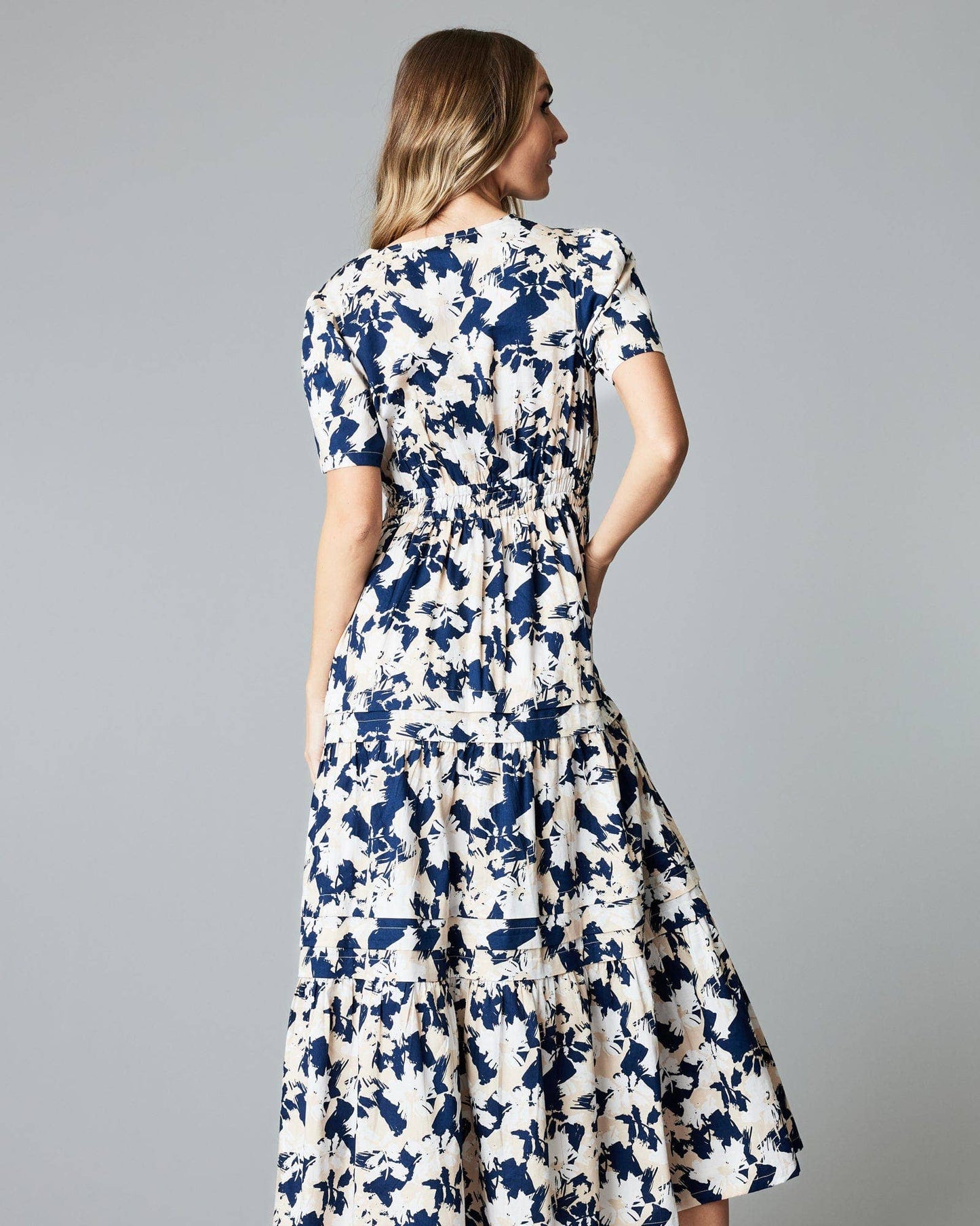 Elaine Dress: Gardenia Combo Spring-Summer Downeast