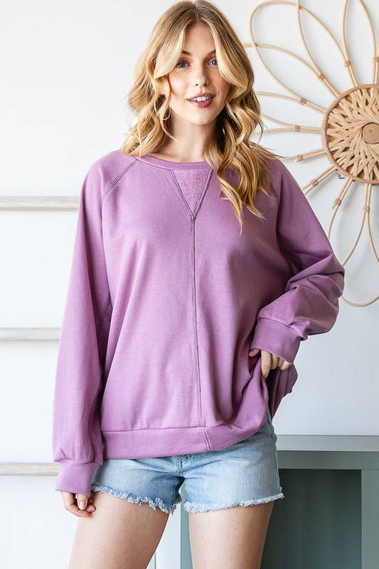 OVERSIZED FIT LONG SLEEVE PURPLE TOP Spring-Summer Reborn J