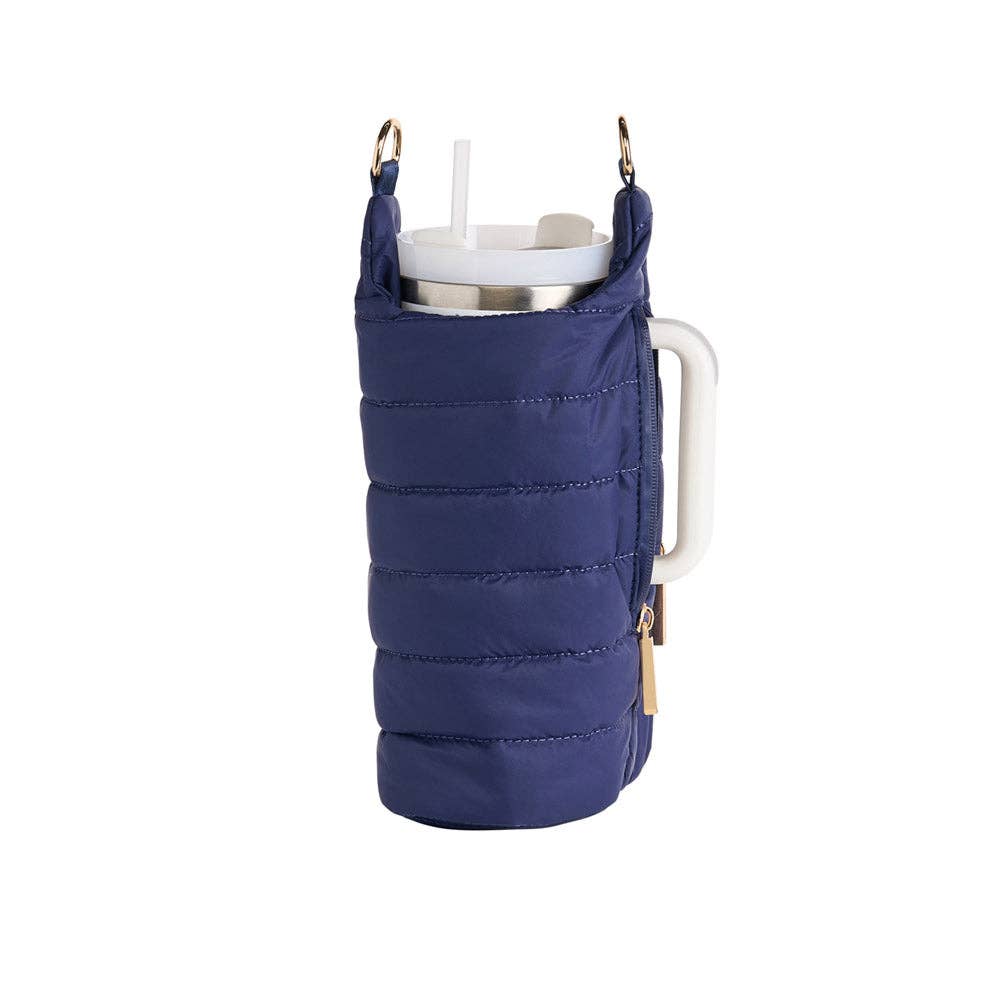 WanderFull - Original HydroBag - HydroBag® HANDLE™- Island Navy Matte with Pink and Navy Strap