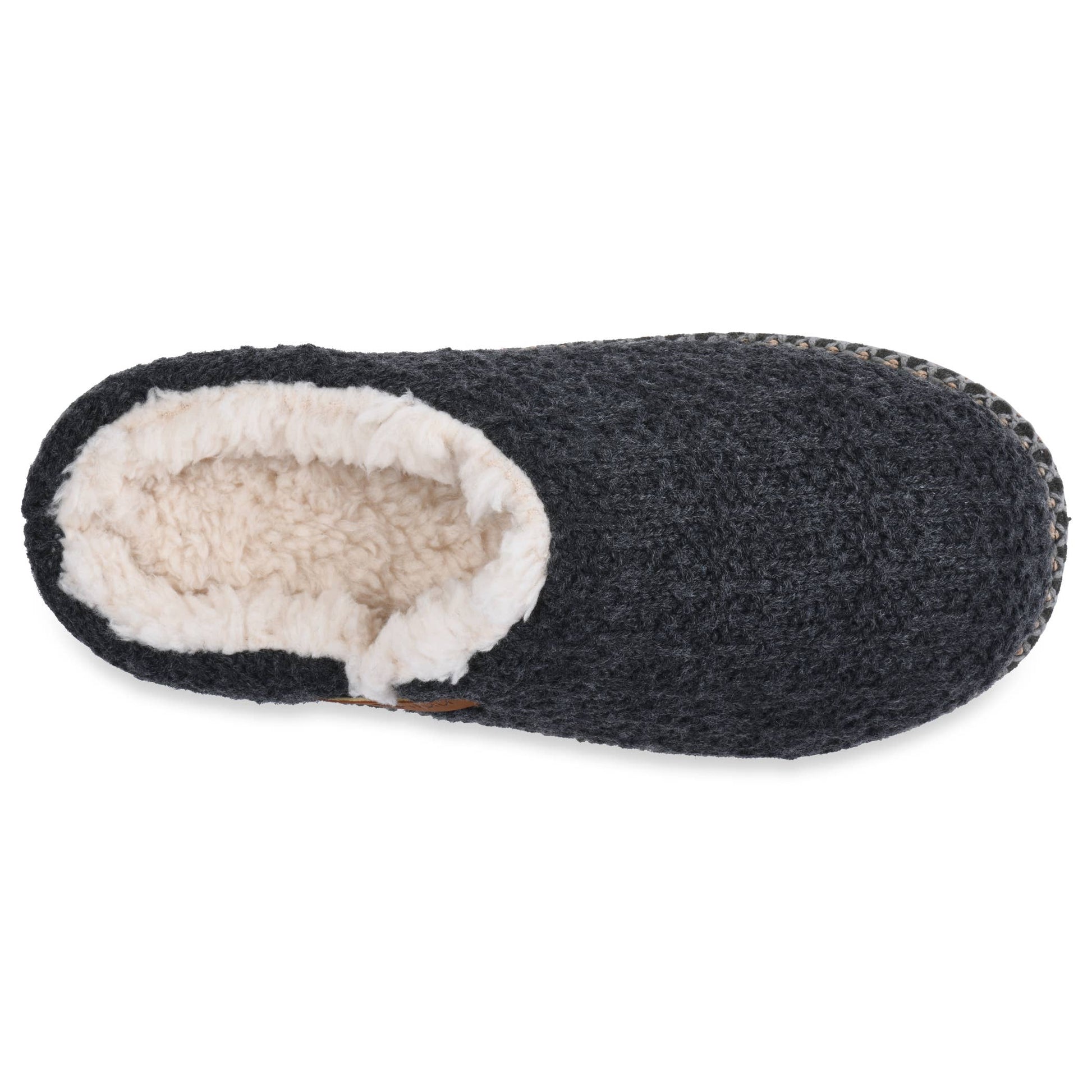 Womens textured knit clog with faux shearling lining gaahuu