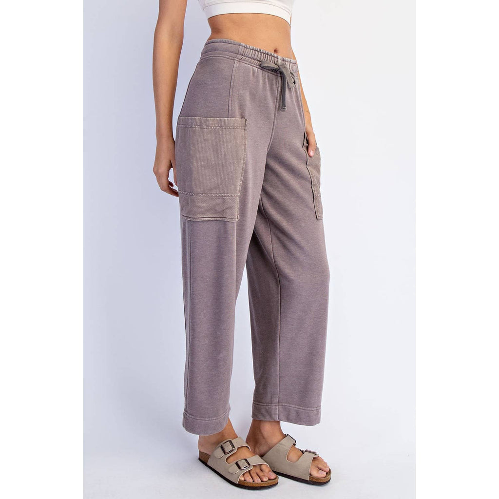 Mineral Wash French Terry Cropped Pants