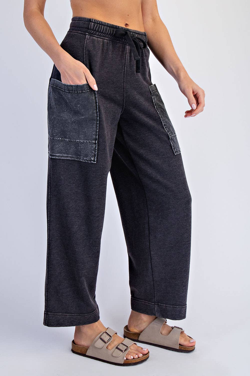 Mineral Wash French Terry Cropped Pants