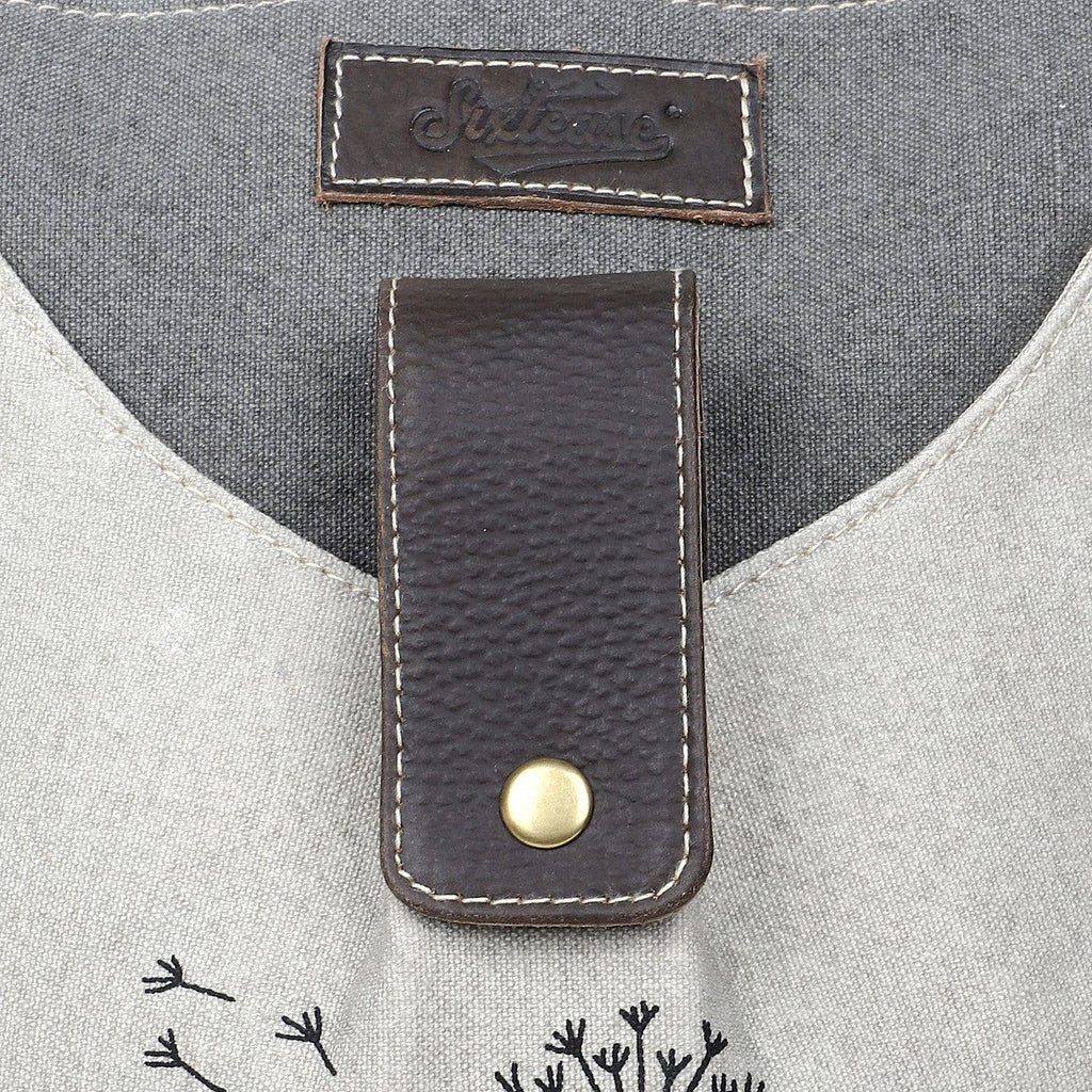 Canvas & Leather Women's Crossbody - Timberwolf/Taupe Gray