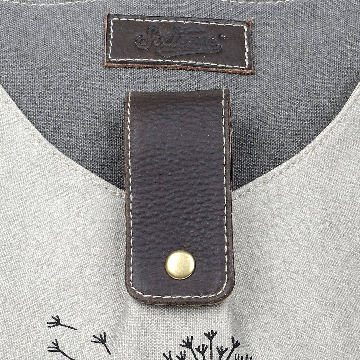 Canvas & Leather Women's Crossbody - Timberwolf/Taupe Gray