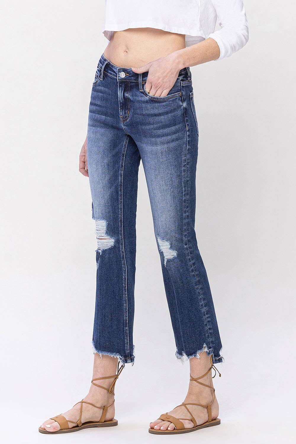 SPELLBOUND MID-RISE CROP KICK FLARE JEANS Spring-Summer Lovervet by VERVET