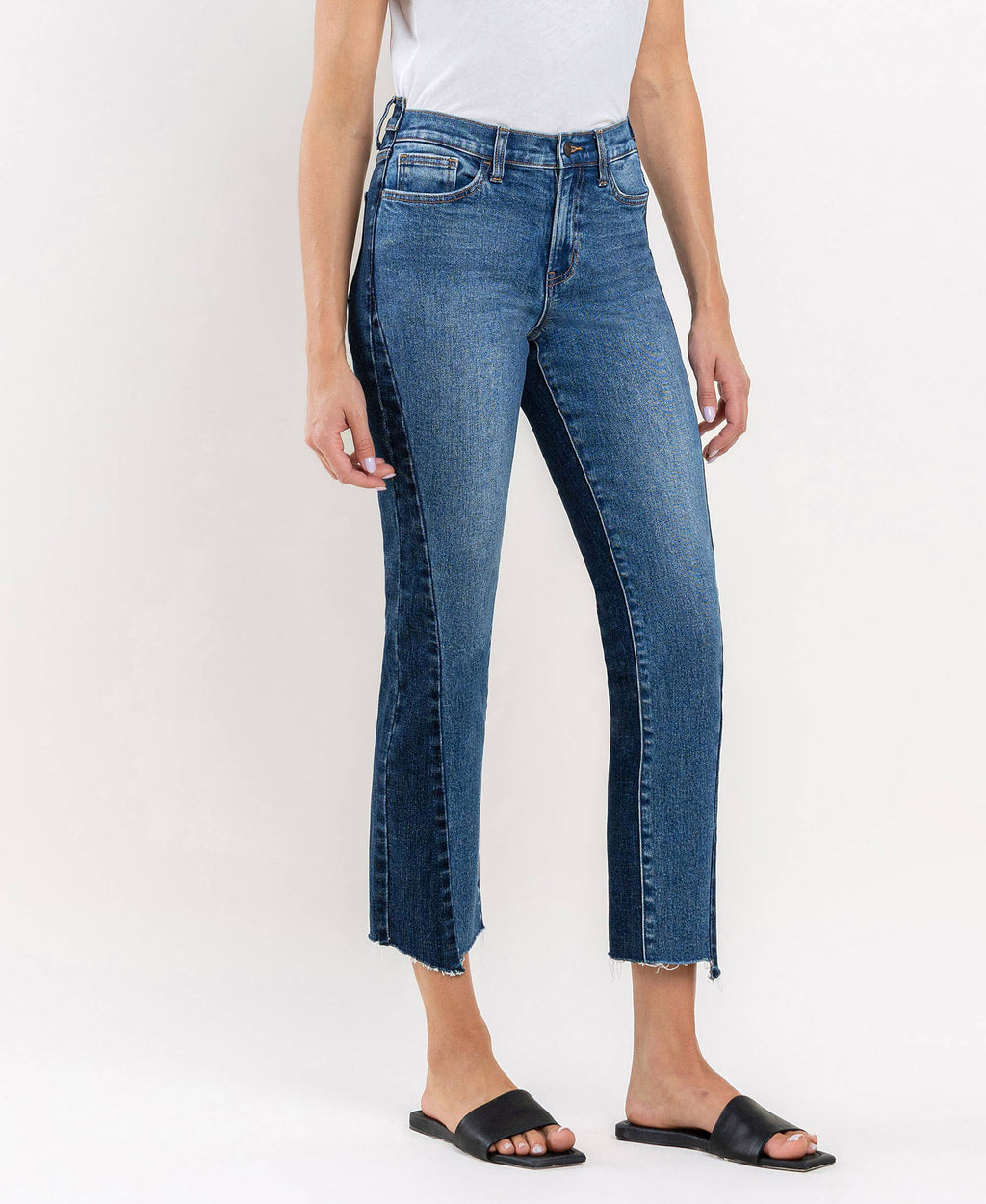 COLOR BLOCK STRAIGHT JEANS T6099
