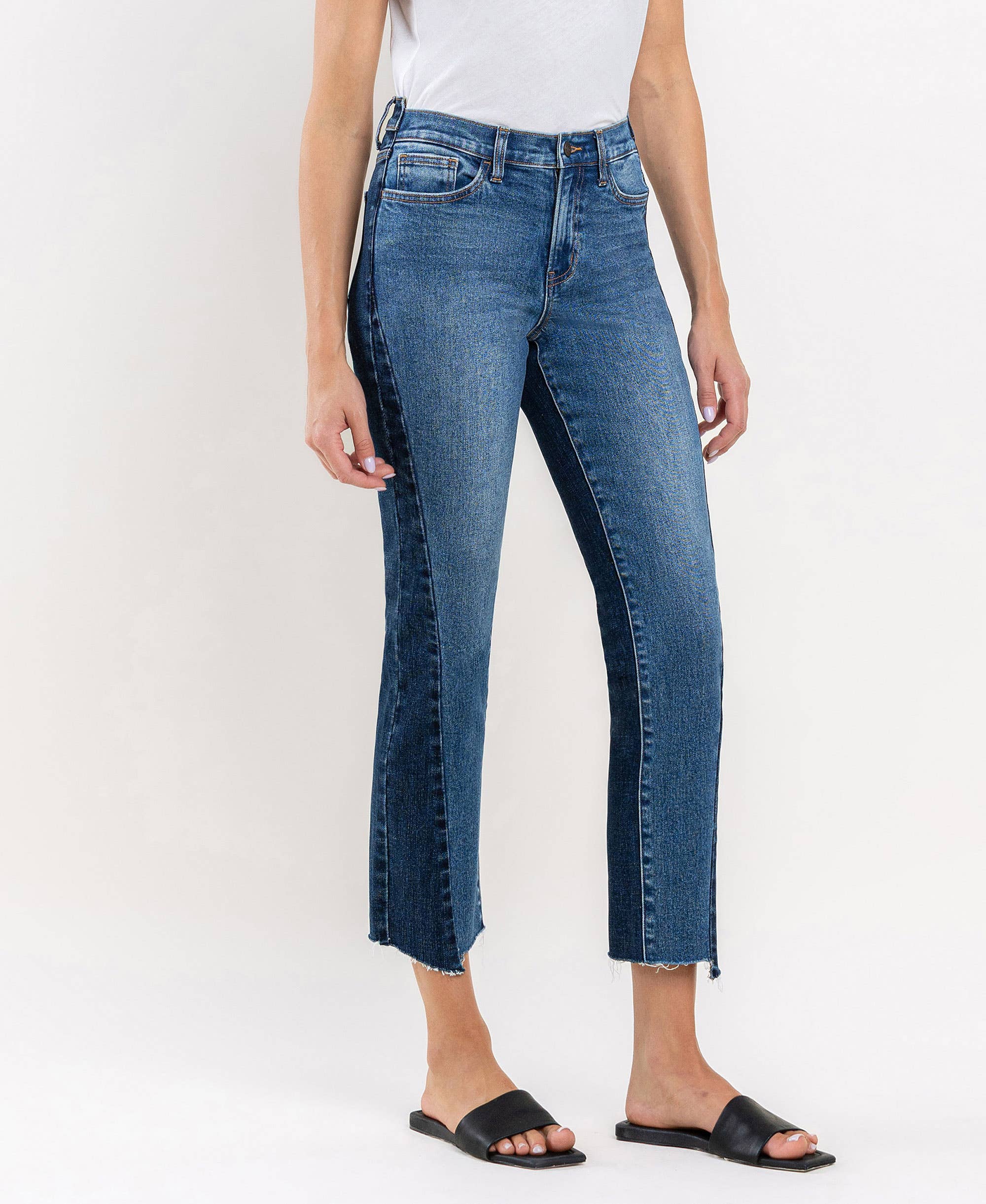 COLOR BLOCK STRAIGHT JEANS T6099