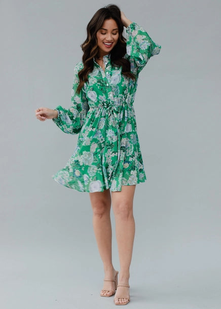 Green Floral Dressing Fall-Winter Panache Apparel Co.