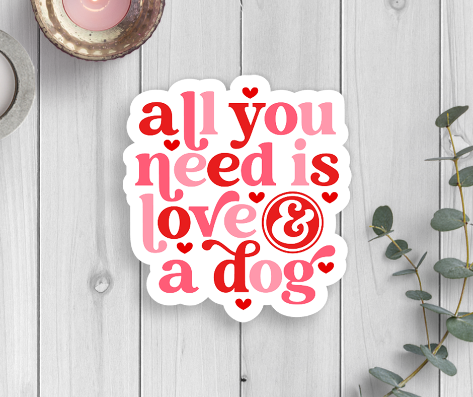 Love Dog Vinyl Sticker Core Expression Design Co