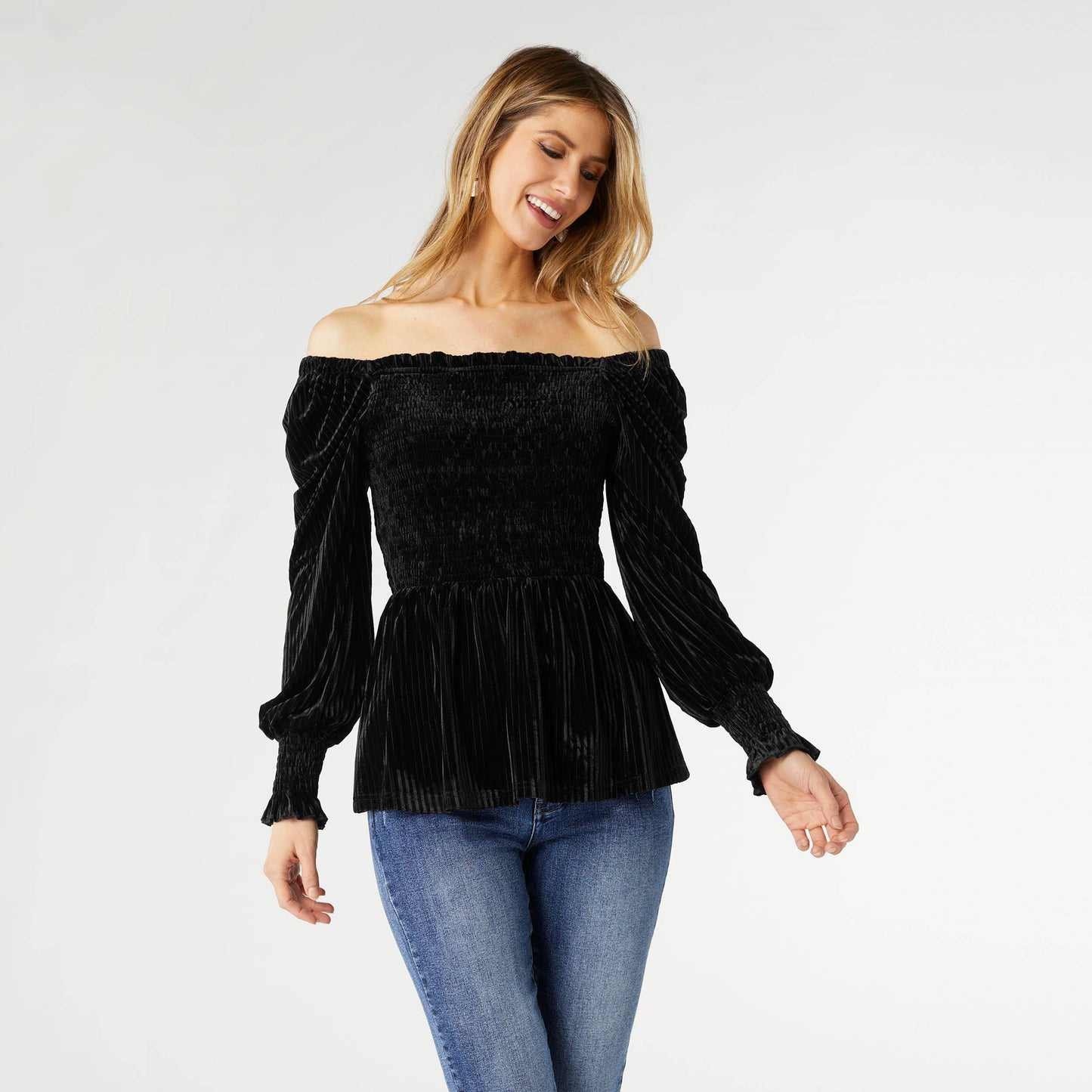 Lulu Pleated Velour Top  COCO + CARMEN