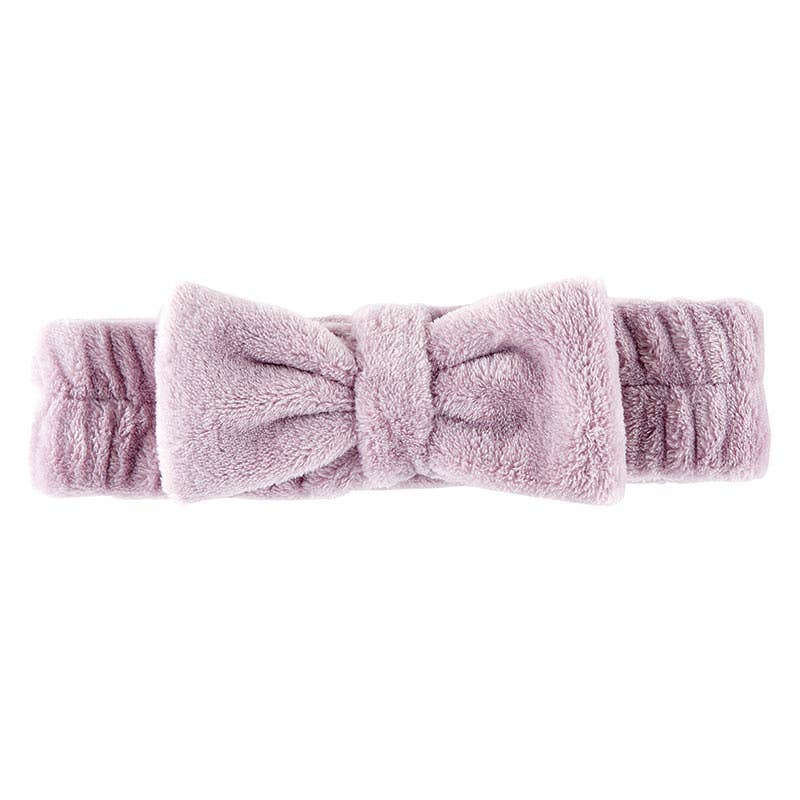 Plush Bow Headband - Lilac Ash Core Bella Sleep + Spa