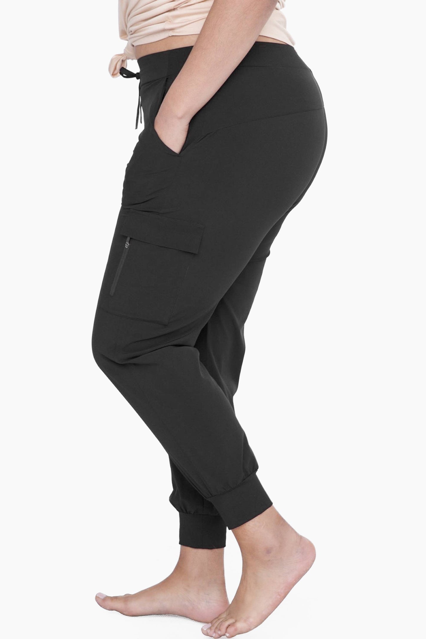 CURVY High-Waisted Capri Active Joggers with Pockets Spring-Summer Mono B