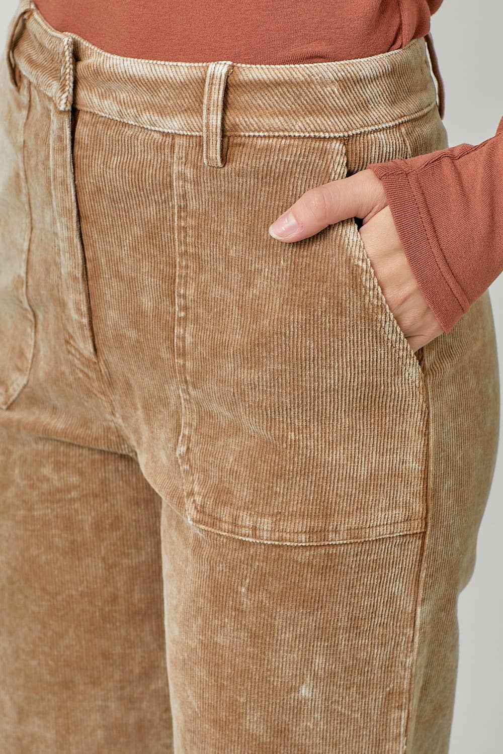 Sand Washed Corduroy Trousers Fall-Winter Mystree