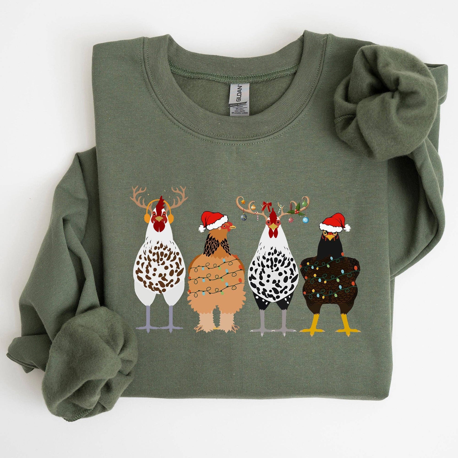 Chickens In A Row, Farm Life, Sweatshirt Fall-Winter Refinery Number One LLC