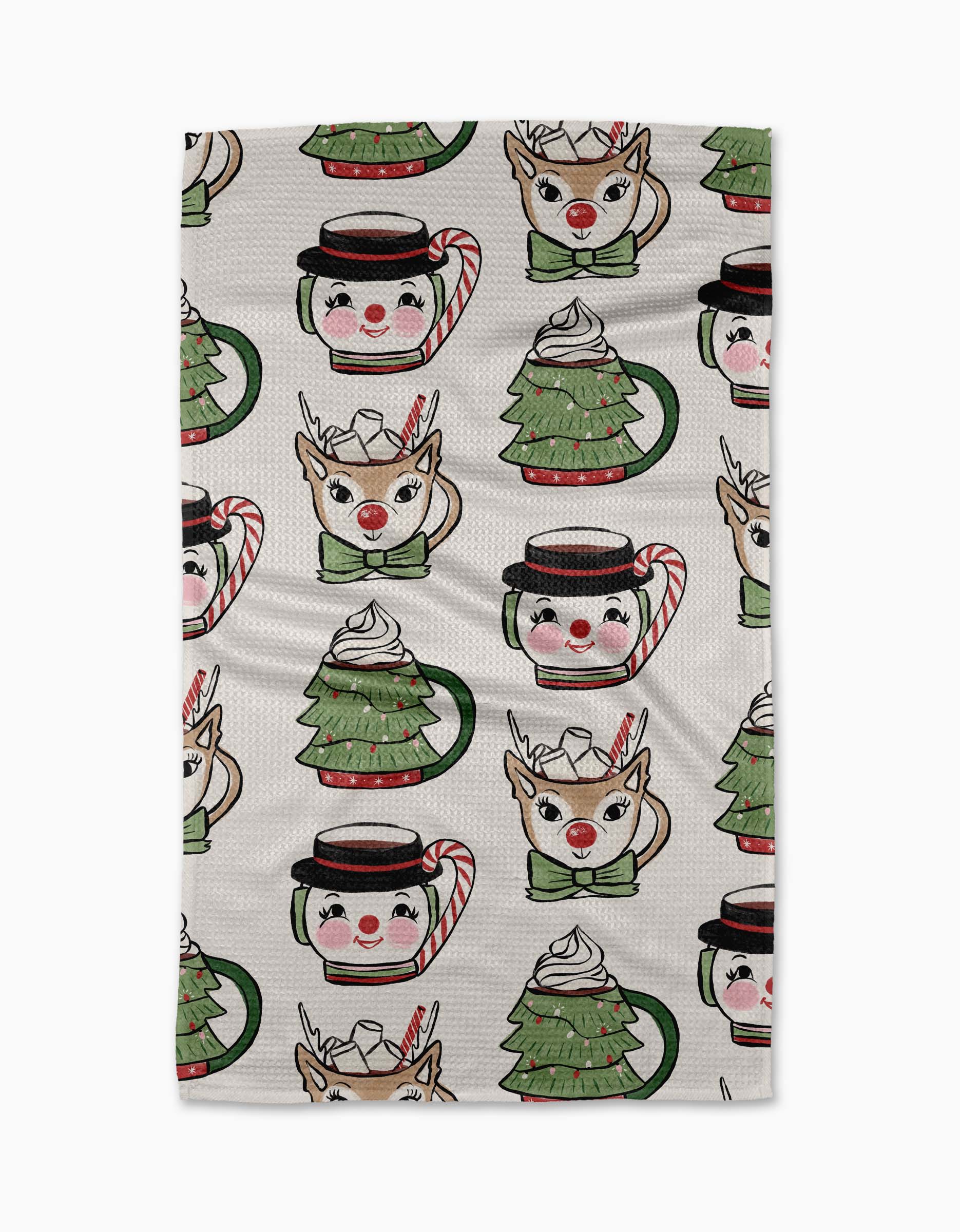 Vintage Mugs Kitchen Tea Towel