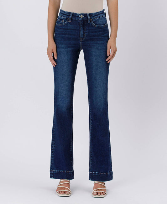 FLYING MONKEY - HIGH RISE TROUSER HEM BOOTCUT JEANS F5865 FLYING MONKEY