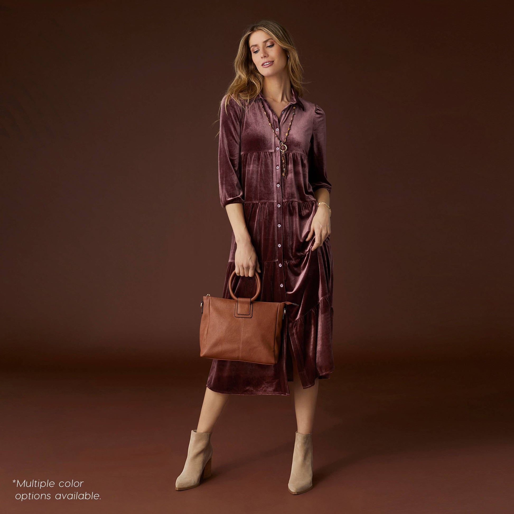 Plum Romance Imagined Velour Dress Fall-Winter COCO + CARMEN