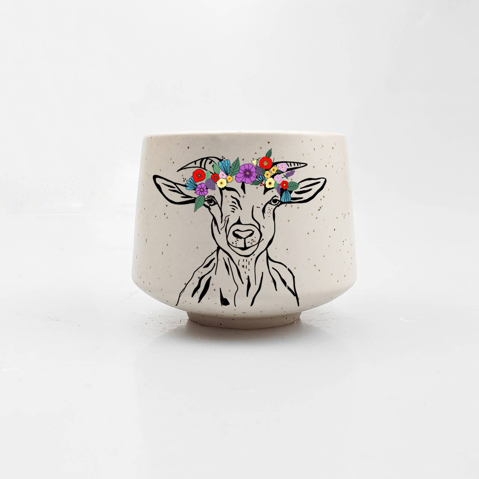 Goat Flower Crown Ceramic Cup