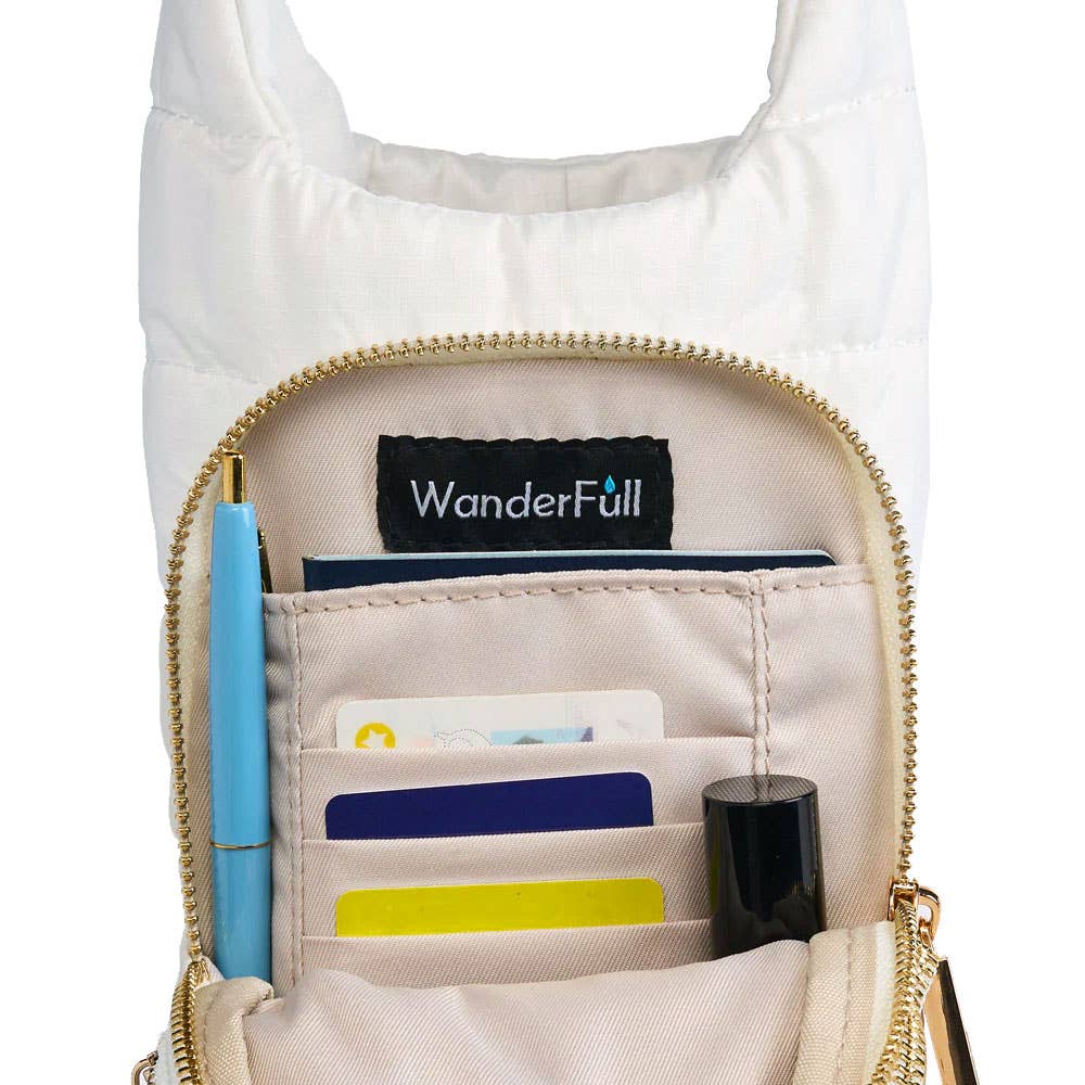 WanderFull - Original HydroBag - White Ripstop HydroBag HANDLE® with Black and White Striped Strap