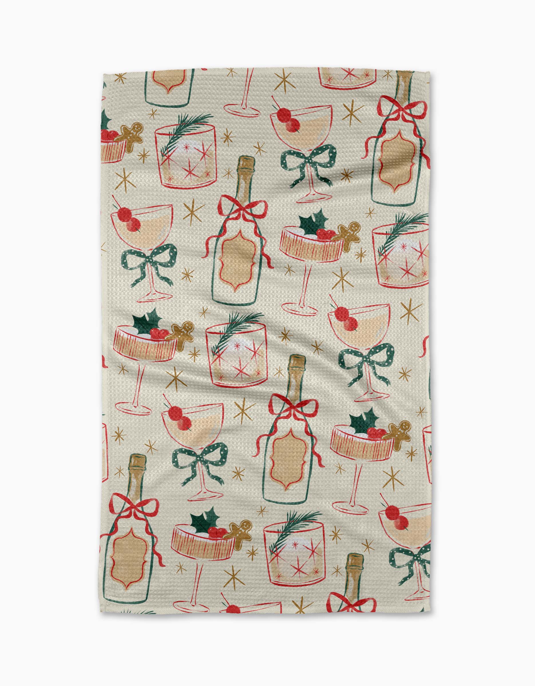 Christmas Cocktails Kitchen Tea Towel