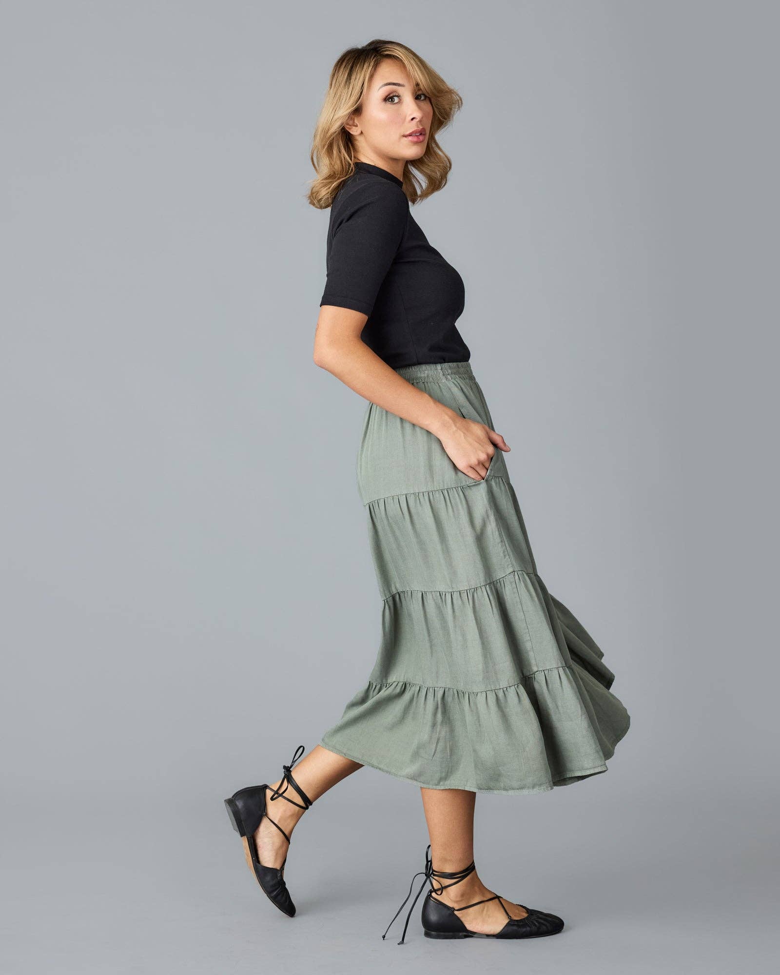 Jane Skirt  in Sage Fall-Winter Downeast