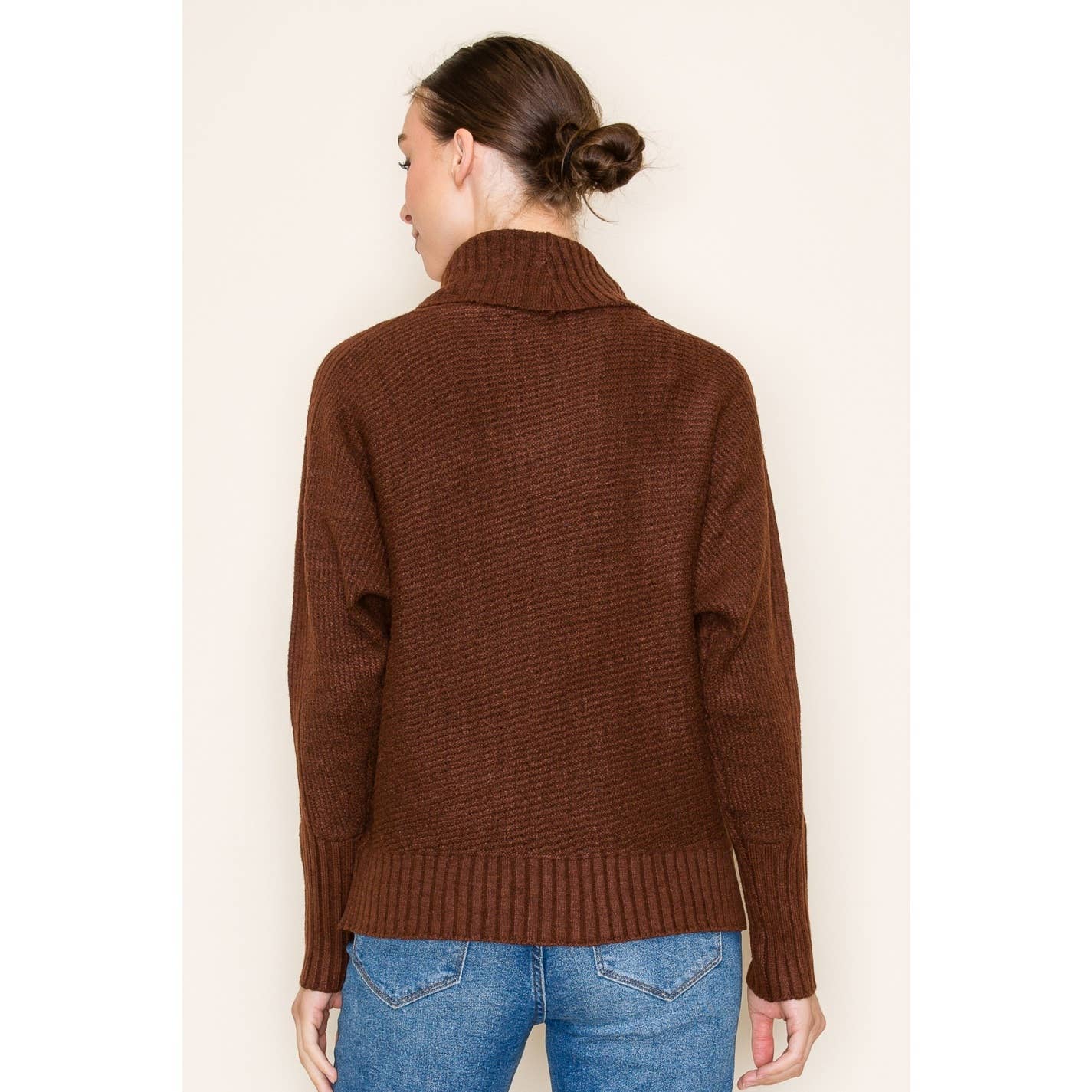 STACCATO - RIBBED TURTLE NECK LONG SLEEVE PULLOVER SWEATER  STACCATO