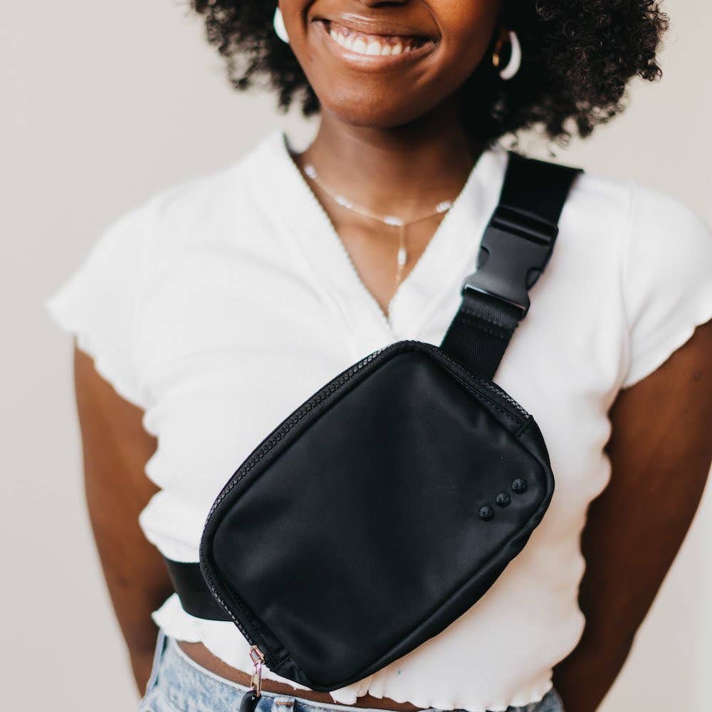Nadya Nylon Bum Bag: Black Core Pretty Simple