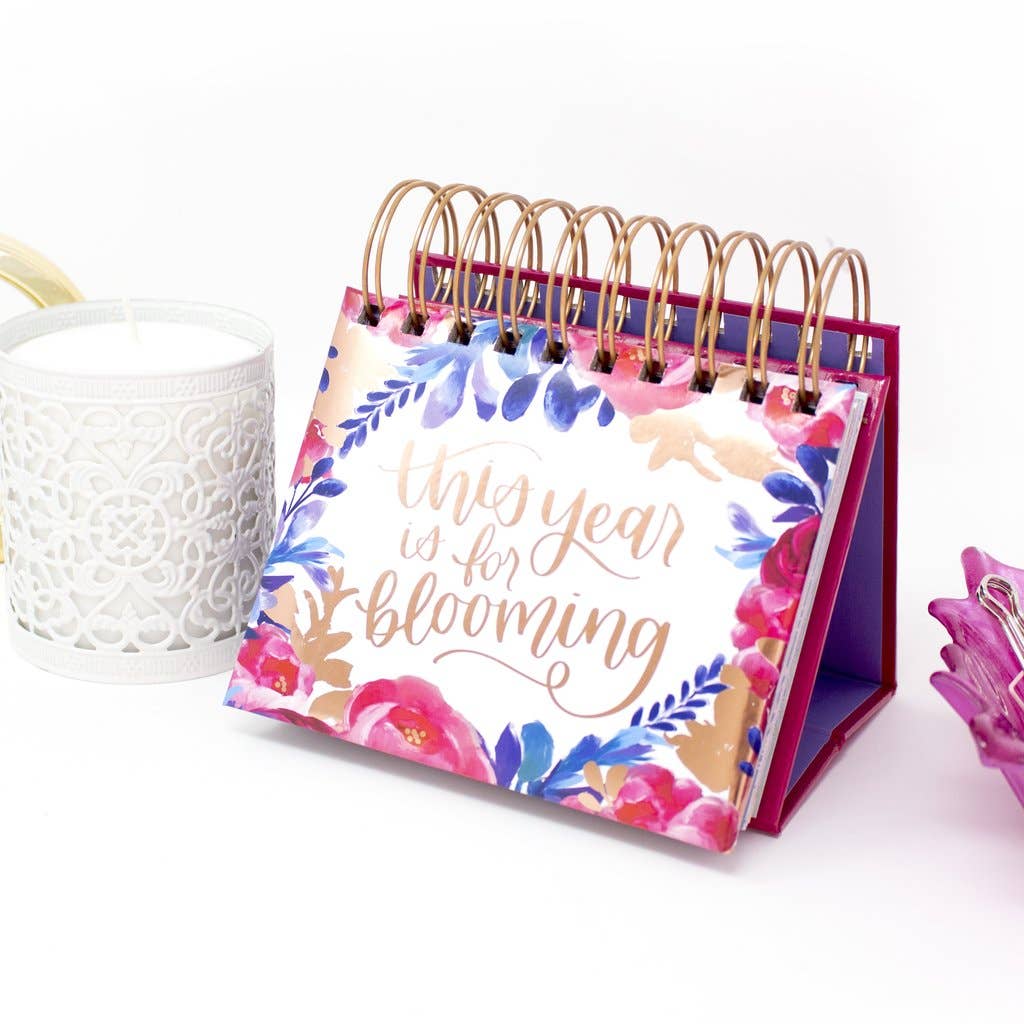 Inspirational Perpetual Desk Easels, Handlettered Quotes Core bloom daily planners
