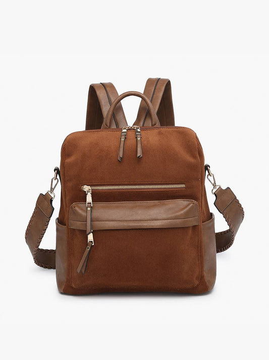 Amelia Corduroy Convertible Backpack w/ Guitar Strap Fall-Winter Jen & Co.