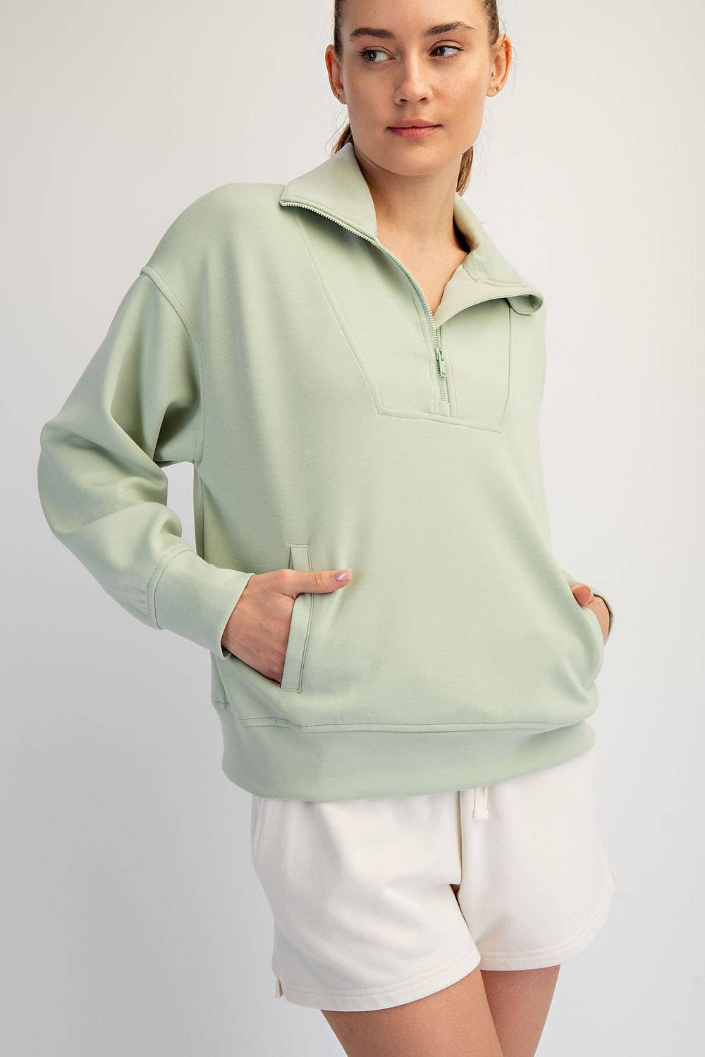 Butter Smooth Quarter Zip Mock Neck Pullover