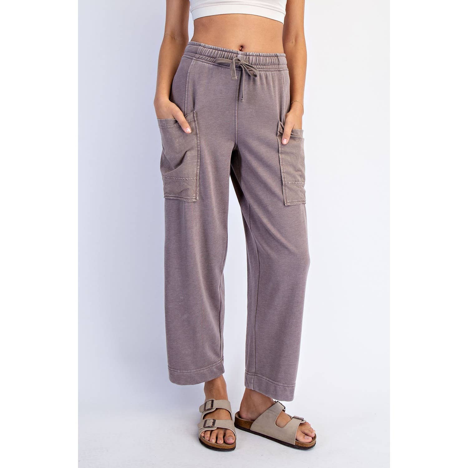 Mineral Wash French Terry Cropped Pants