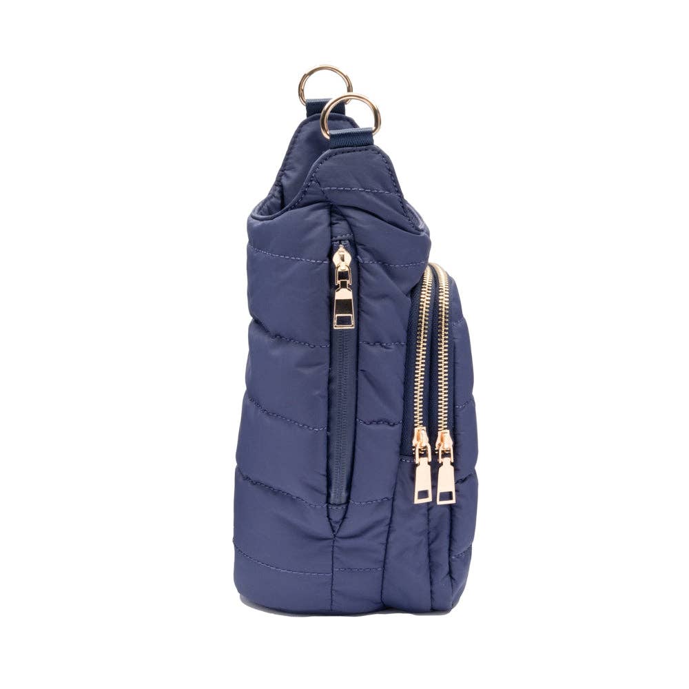 WanderFull - Original HydroBag - HydroBag® HANDLE™- Navy Matte with Solid Vegan Leather Strap